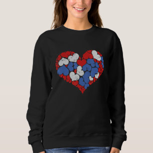 Sweatshirt Coeurs 4 juillet Amour Amérique Fête de l'Indépend