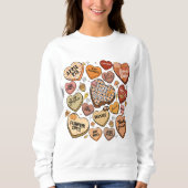 Sweatshirt Coeurs bonbons tendance automne (Devant)