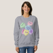 Sweatshirt Coeurs de bonbons et texte (Devant entier)