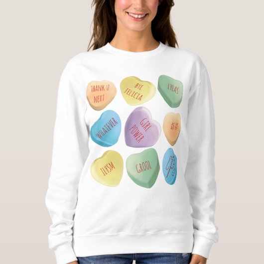 Sweatshirt Coeurs de conversation de sucrerie de (Devant)