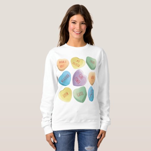 Sweatshirt Coeurs de conversation de sucrerie de (Devant entier)