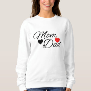 Sweatshirt Cœurs de Maman & Papa - Typographie Élégante Amour