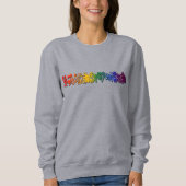 Sweatshirt Coeurs de texte Rainbow coloré Valentine (Devant)