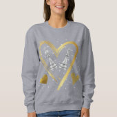 Sweatshirt Coeurs d'or Pièces d'échecs King et Queen | (Devant)