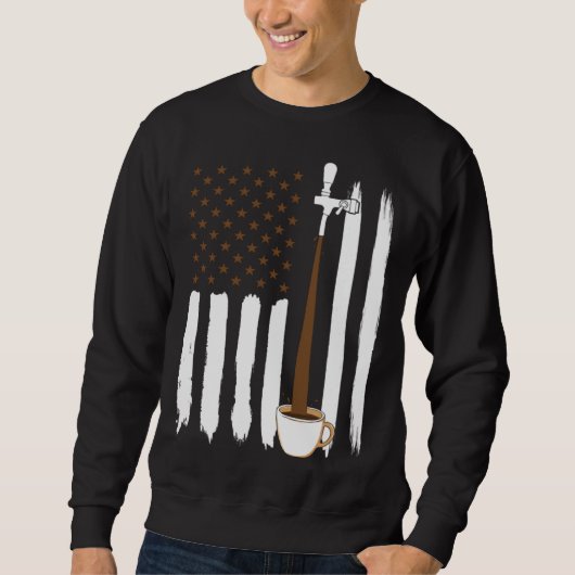 Sweatshirt Coffee American Flag USA 4th July Coffee (Devant)