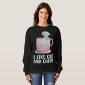 Sweatshirt Coffee and cats  Cat mug  Chilling cat (Devant entier)
