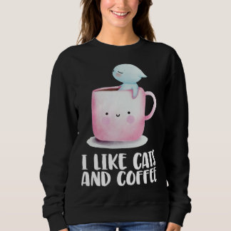 Sweatshirt Coffee and cats  Cat mug  Chilling cat