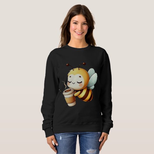 Sweatshirt Coffee Bee – Morning Energy Mode (Devant entier)