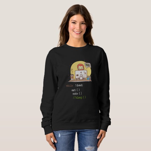 Sweatshirt Coffee Cat It Programme Code Programmeur Coder Com (Devant entier)