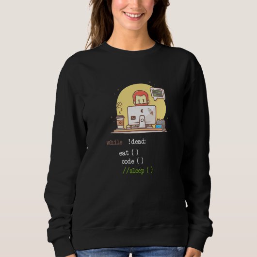 Sweatshirt Coffee Cat It Programme Code Programmeur Coder Com (Devant)