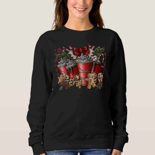 Sweatshirt Coffee Holiday Christmas Coffee Gingerbread Cookie (Devant)
