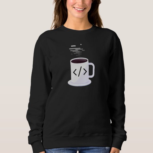 Sweatshirt Coffee Into Code JavaScript Code Coffee Developer (Devant)