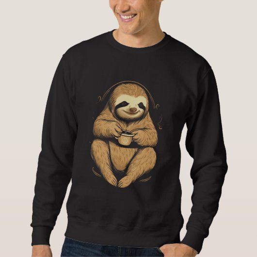 Sweatshirt Coffee No Coffee No Life Sloth Coffee (Devant)