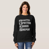 Sweatshirt Coffee Pottery Dogs Repeat Ceramic Pottery Ceramic (Devant entier)