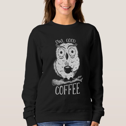 Sweatshirt Coffee Roasting Roaster Cafe Barista Coffee Owl (Devant)