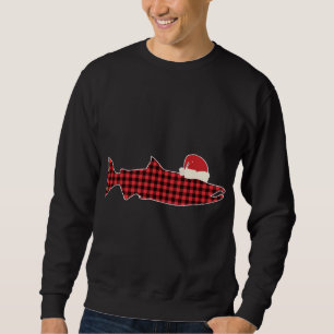 Sweatshirt Coho de Noël Saumon Rouge Plaid Buffalo Tartan San