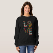 Sweatshirt Coiffe Indienne Amérindienne avec plume LOVE (Devant entier)