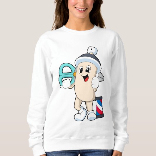 Sweatshirt Coiffeur avec ciseaux (Devant)