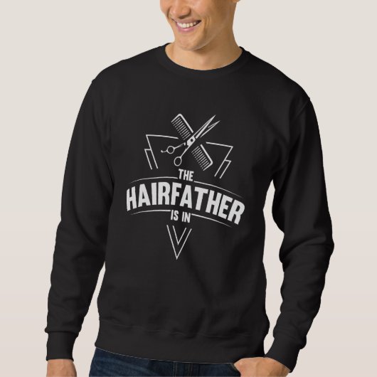 Sweatshirt Coiffeur Cheveux Père Pun Barbier Boutique Cheveux (Devant)
