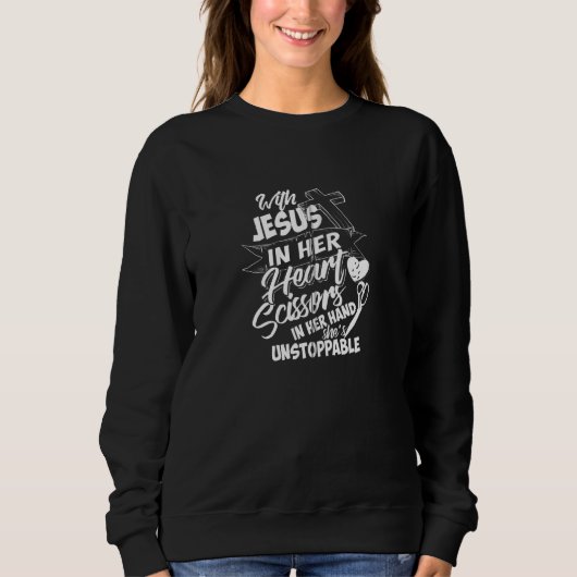 Sweatshirt Coiffeuse Jésus mignon Christ Follower Femmes Drôl (Devant)