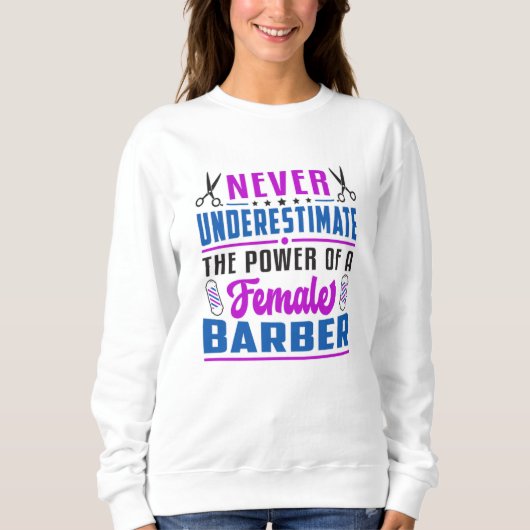 Sweatshirt Coiffeuse Stylo Barber Ciseaux Coiffeur Idée cadea (Devant)