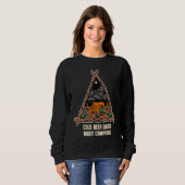 Sweatshirt Cold Beer Dark Night Camping Drinking Camper Drink (Devant entier)