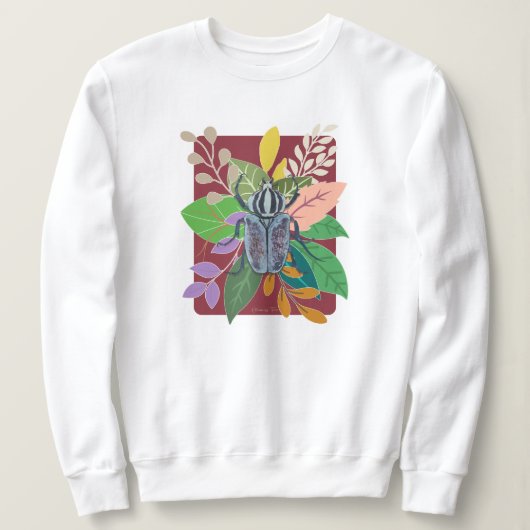 Sweatshirt Coléoptère bleu aquarelle (Design devant)