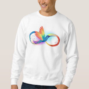 Sweatshirt Colibri arc-en-ciel avec symbole Infinity