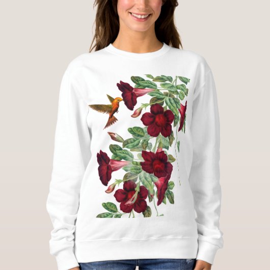 Sweatshirt Colibri sur la vigne de Red Mandevillea (Devant)