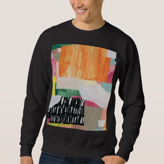 Sweatshirt Collage art, moderne coloré abstrait. (Devant)