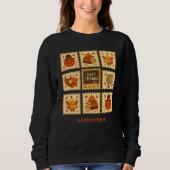 Sweatshirt Collage du timbre de l'enseignant de Thanksgiving  (Devant)