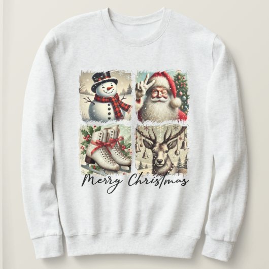 Sweatshirt Collage Festive hiver Noël (Design devant)
