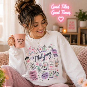 Sweatshirt Collage Mahjong avec tuiles