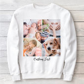 Sweatshirt Collage photo de cœur de script moderne avec texte