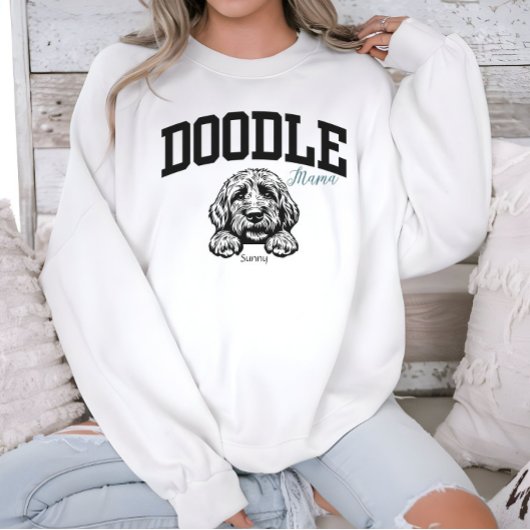 Sweatshirt College Style Script Doodle Maman