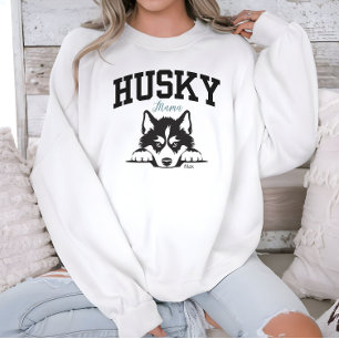 Sweatshirt College Style Script Husky Mama