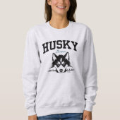 Sweatshirt College Style Script Husky Mama (Devant)