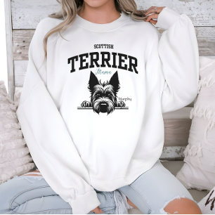 Sweatshirt College Varsity Script Scottish Terrier Mama