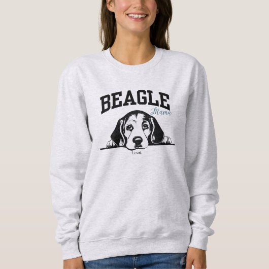 Sweatshirt College Varsity Style Beagle de script Mama Amoure (Devant)