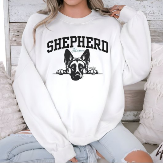 Sweatshirt College Varsity Style Script Shepherd Mama