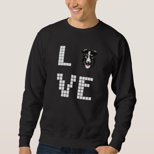 Sweatshirt Colley Chien Pixel Art (Devant)