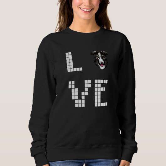 Sweatshirt Colley Chien Pixel Art (Devant)