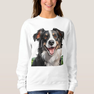 Sweatshirt Collie de bordure souriante mignonne