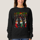 Sweatshirt Collie Frontière Dans Le Sock Xmas Reindeer Chien (Devant)