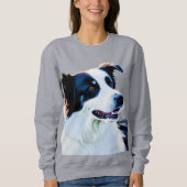 Sweatshirt Collie frontière mignonne (Devant)