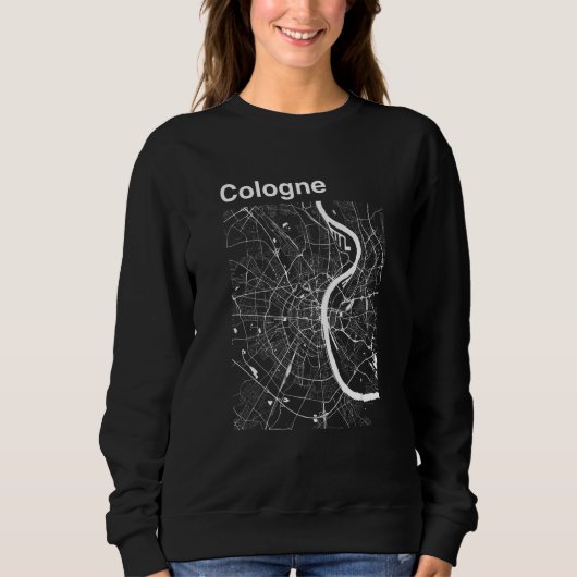 Sweatshirt Cologne Germany Classic City Map Graphic (Devant)