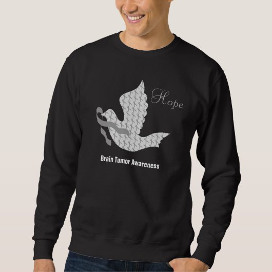 Sweatshirt Colombe de tumeur grise de cancer du cerveau de (Devant)