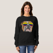 Sweatshirt Colombian Flag Bulldog Dog Colombia Pocket (Devant entier)