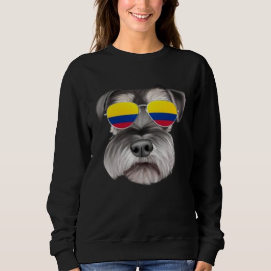 Sweatshirt Colombian Flag Miniature Schnauzer Dog Colombia Po (Devant)