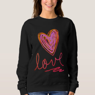 Sweatshirt Coloré Coeur Abstrait Art Portable